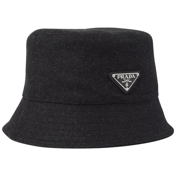 PRADA logo appliqued wool felt bucket hat M - Picture 1 of 6